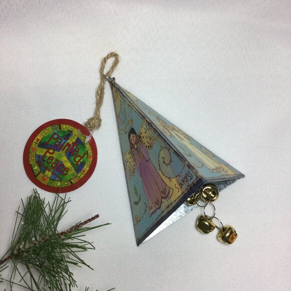 Painted Peace 3-Sided Triangle Bell Ornament by Stephanie Burgess - Picture 6 of 8